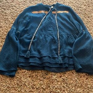 Boutique shirt. Size small. Teal with cute bell sleeves